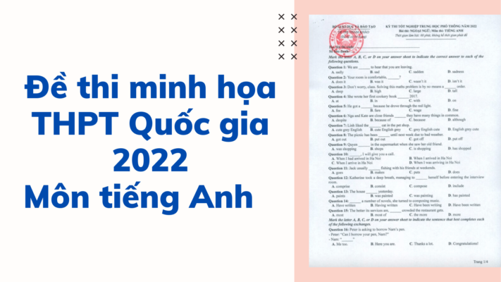 Đề thi minh họa THPT Quốc gia 2022 – Môn tiếng Anh