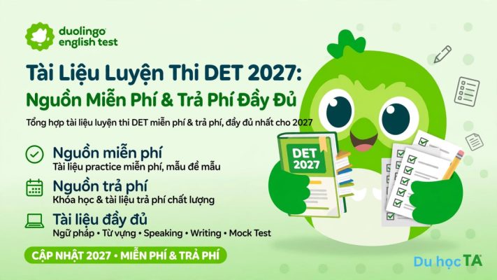 Tài Liệu Luyện Thi DET 2027: Nguồn Miễn Phí & Trả Phí Đầy Đủ - Học IELTS - Luyện thi IELTS ở tại Đà Nẵng Tài liệu luyện thi DET 2027 - Miễn phí & trả phí
